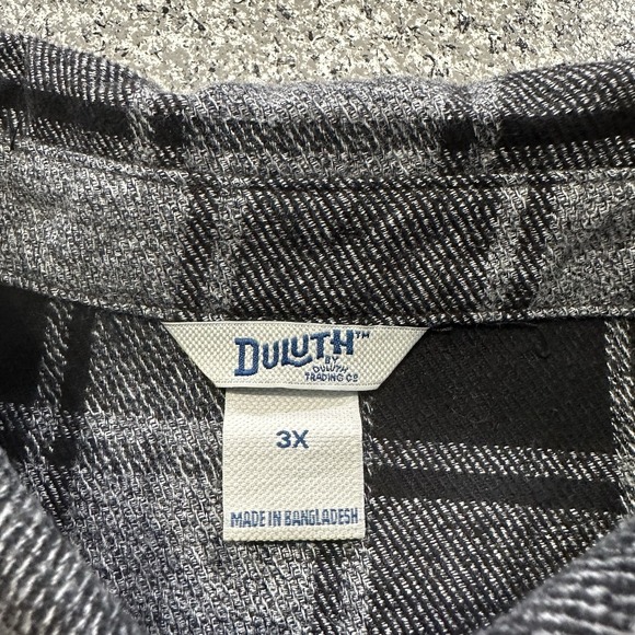 Duluth Folklore Flannel Duster Womens 3X Plus Long Shirt Jacket Shacket Black - Picture 3 of 7